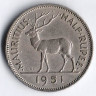 Монета 1/2 рупии. 1951 год, Маврикий.