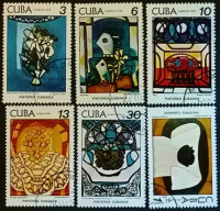 Набор почтовых марок  (6 шт.). "Картины кубинских художников - Амелии Пелаес дель Касаль.". 1978 год, Куба.