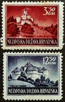 Набор марок (2 шт.). "Пейзажи (II)". 1943 год, Хорватия.