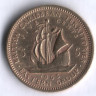 Монета 5 центов. 1965 год, Британские Карибские Территории.