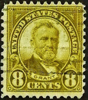 Почтовая марка (8 c.). "Улисс Грант". 1923 год, США.