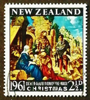 Почтовая марка. "Рождество". 1961 год, Новая Зеландия.