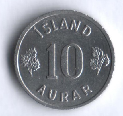 Монета 10 эйре. 1971 год, Исландия.