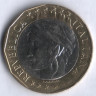 Монета 1000 лир. 1997 год, Италия.