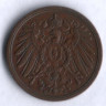 Монета 2 пфеннига. 1912 год (E), Германская империя.