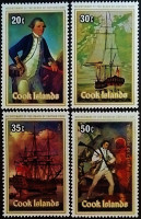 Набор марок (4 шт.). "200-летие гибели капитана Джеймса Кука". 1979 год, Острова Кука.