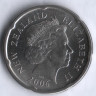 Монета 20 центов. 2006 год, Новая Зеландия.