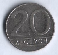 Монета 20 злотых. 1989 год, Польша.