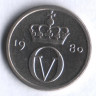 Монета 10 эре. 1980 год, Норвегия.