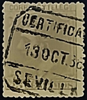 Почтовая марка (25 c.). "Король Альфонсо XII". 1879 год, Испания.