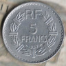 Монета 5 франков. 1947 год, Франция. 