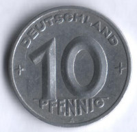 Монета 10 пфеннигов. 1949 год, ГДР.