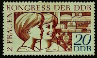 Марка почтовая. "Национальный конгресс женщин". 1969 год, ГДР.