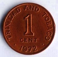 Монета 1 цент. 1972 год, Тринидад и Тобаго (колония Великобритании).