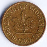 Монета 5 пфеннигов. 1990(G) год, ФРГ.
