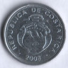 Монета 10 колонов. 2008 год, Коста-Рика.
