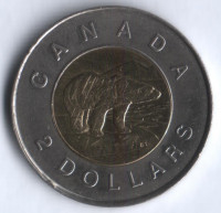 Монета 2 доллара. 1996 год, Канада.