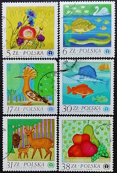 Набор почтовых марок (6 шт.). "Окружающая среда". 1983 год, Польша.