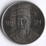 Монета 100 вон. 2006 год, Южная Корея.