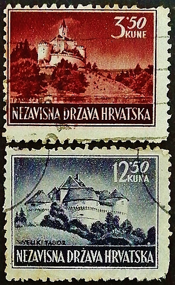 Набор почтовых марок (2 шт.). "Пейзажи (II)". 1943 год, Хорватия.