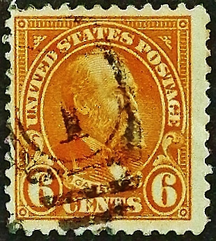 Почтовая марка (6 c.). "Джеймс Гарфилд". 1922 год, США.