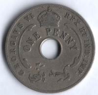 Монета 1 пенни. 1941 год, Британская Западная Африка.