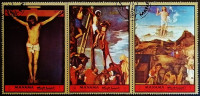 Набор марок (3 шт.) с блоком. "Пасха". 1972 год, Манама.