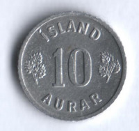 Монета 10 эйре. 1973 год, Исландия.