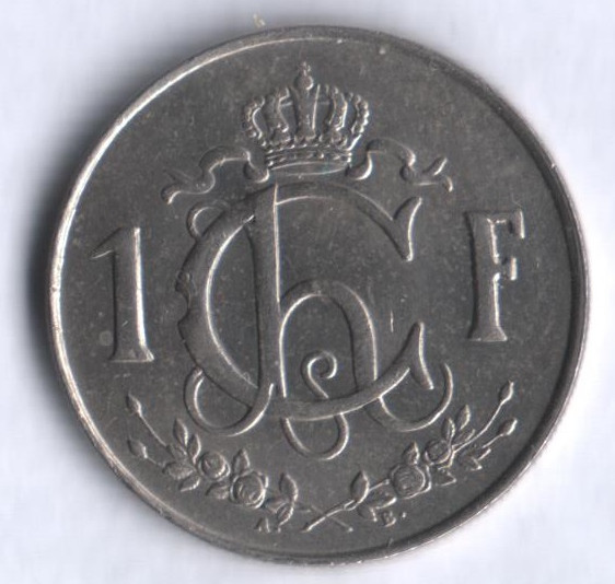 Монета 1 франк. 1957 год, Люксембург.