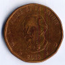 Монета 1 песо. 2008 год, Доминиканская Республика.