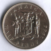Монета 1/2 пенни. 1966 год, Ямайка.