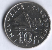 Монета 10 франков. 1977 год, Новая Каледония.