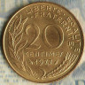 Монета 20 сантимов. 1977 год, Франция.