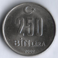 250000 лир. 2002 год, Турция.
