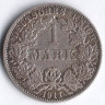 Монета 1 марка. 1911 год (A), Германская империя.