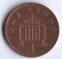 Монета 1 пенни. 1992 год, Великобритания.
