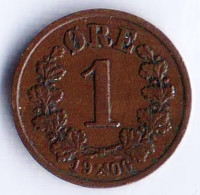 Монета 1 эре. 1906 год, Норвегия.