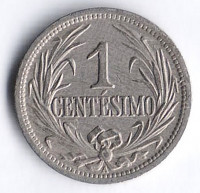 Монета 1 сентесимо. 1901 год, Уругвай.