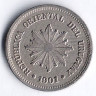 Монета 1 сентесимо. 1901 год, Уругвай.