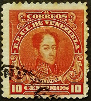 Почтовая марка (10 c.). "Симон Боливар". 1916 год, Венесуэла.