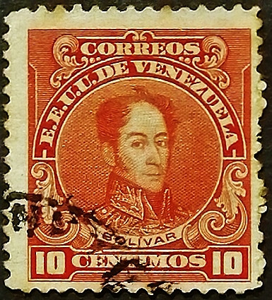 Почтовая марка (10 c.). "Симон Боливар". 1916 год, Венесуэла.