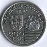 Монета 200 эскудо. 1993 год, Португалия. Японская миссия в Европе.