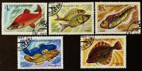 Набор почтовых марок (5 шт.). "Рыбы". 1983 год, СССР.