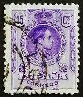Почтовая марка. "Король Альфонсо XIII". 1909 год, Испания.
