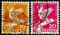 Набор почтовых марок (2 шт.). "Конференция по разоружению". 1932 год, Швейцария.
