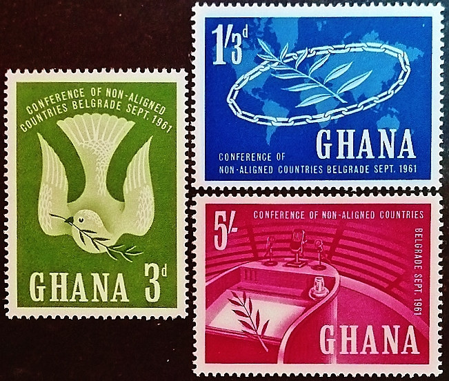 Набор марок (3 шт.). "Конференция неприсоединившихся государств". 1961 год, Гана. Набор марок (3 шт.). "Конференция неприсоединившихся государств". 1961 год, Гана.