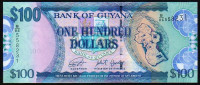 Банкнота 100 долларов. 2019 год, Гайана.