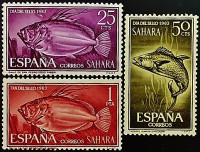 Набор марок (3 шт.). "День почтовой марки". 1964 год, Испанская Сахара.