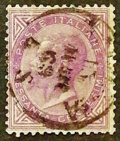 Почтовая марка. "Витторио Эммануил II". 1863 год, Италия.
