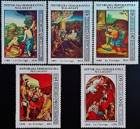 Набор марок (5 шт.). "450 лет со дня смерти Корреджо". 1984 год, Мадагаскар.